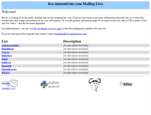 Tablet Screenshot of lists.immunityinc.com